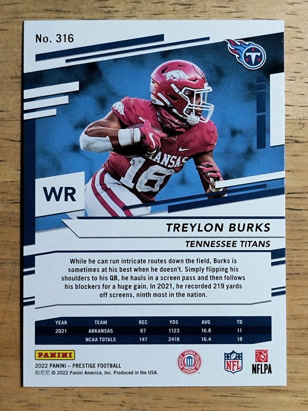 2022 Prestige #316 Treylon Burks RC