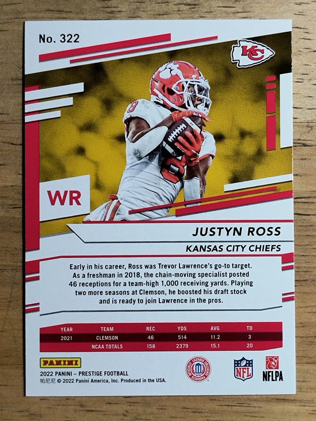 2022 Prestige #322 Justyn Ross RC