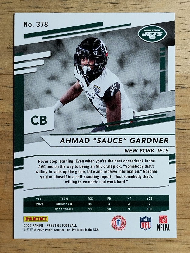 2022 Prestige #378 Ahmad Gardner RC