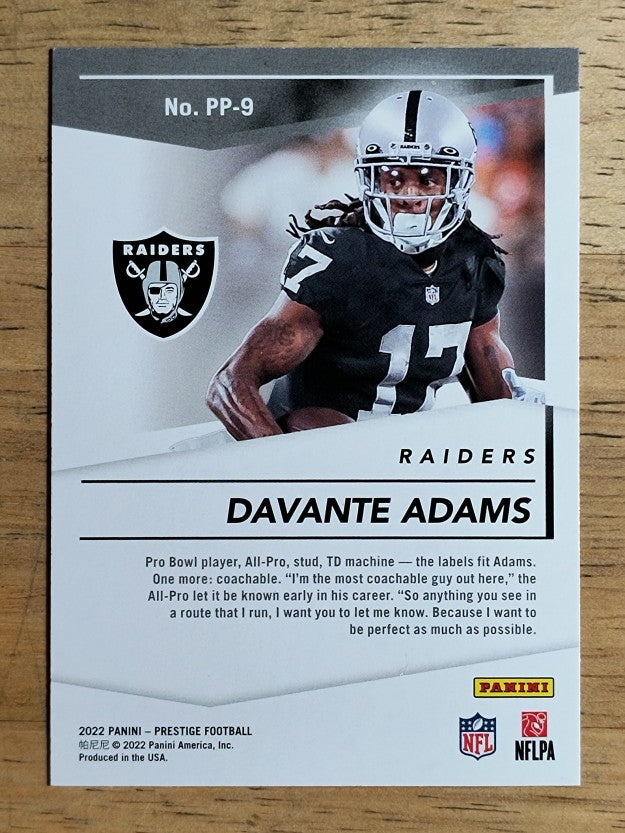 2022 Prestige Prestigious Pros #9 Davante Adams