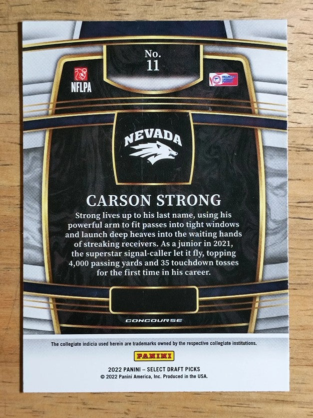 2022 Select Draft Picks Blue #11 Carson Strong
