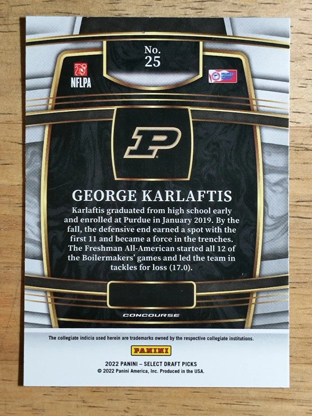 2022 Select Draft Picks Blue #25 George Karlaftis