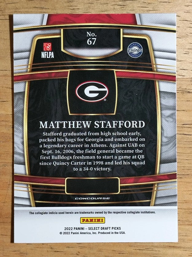 2022 Select Draft Picks Blue #67 Matthew Stafford