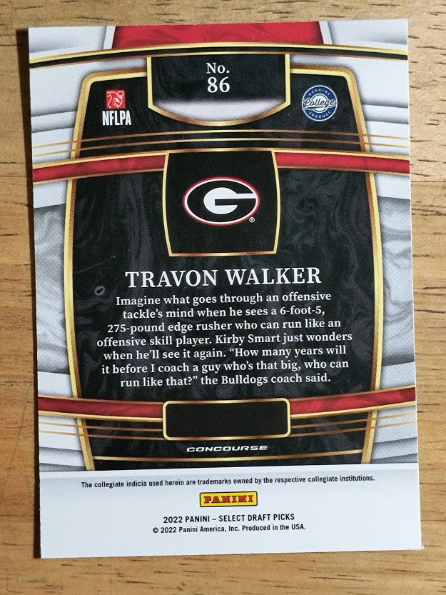 2022 Select Draft Picks Blue #86 Travon Walker