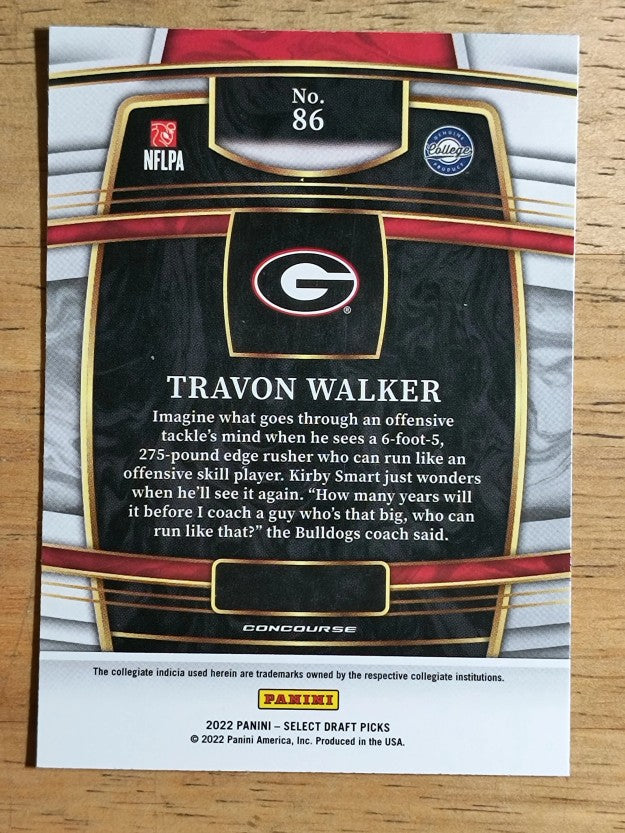 2022 Select Draft Picks Blue #86 Travon Walker