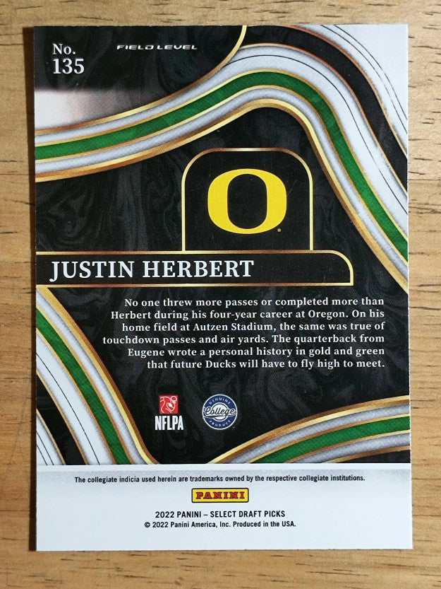 2022 Select Draft Picks Blue #135 Justin Herbert