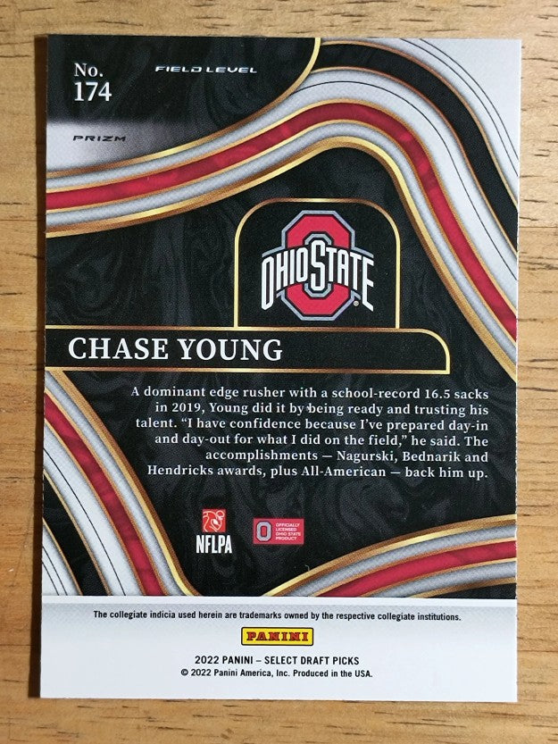 2022 Select Draft Picks Prizms Gold Lazer #174 Chase Young