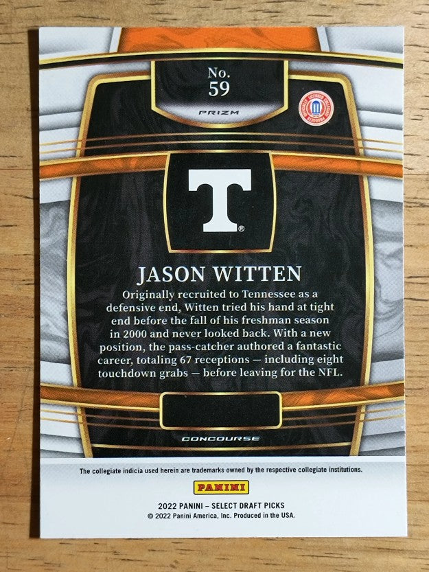 2022 Select Draft Picks Prizms Red Lazer #59 Jason Witten