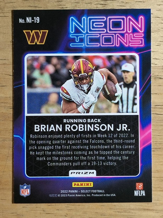2022 Select Neon Icons Prizm #19 Brian Robinson Jr.