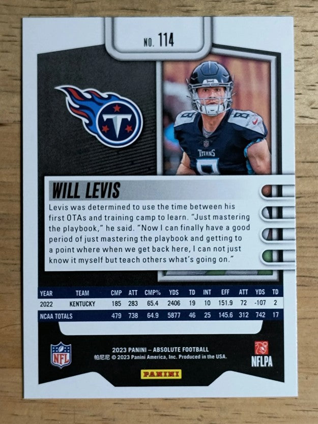 2023 Absolute Blue #114 Will Levis