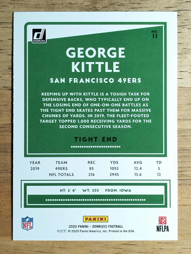 2020 Donruss #11A George Kittle