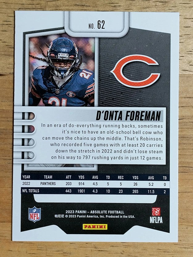 2023 Absolute Retail #62 D'Onta Foreman