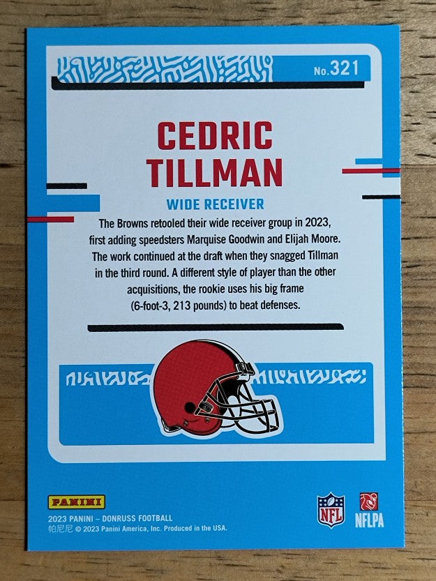 2023 Donruss #321 Cedric Tillman RR RC
