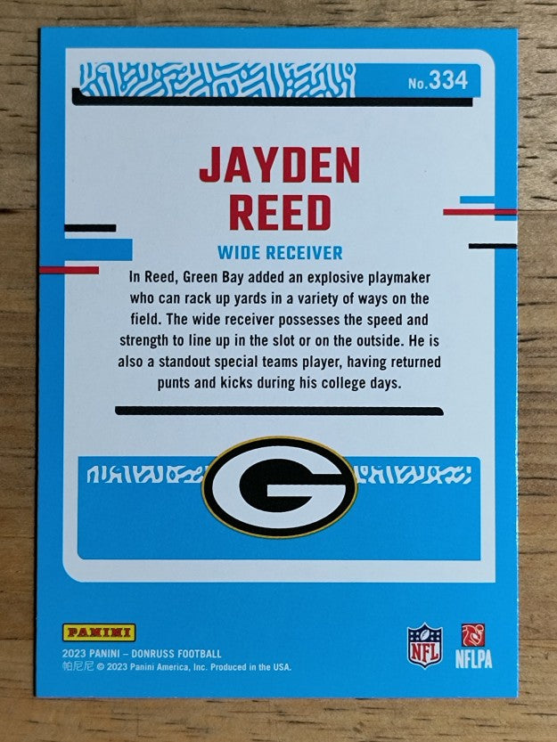 2023 Donruss #334 Jayden Reed RR RC