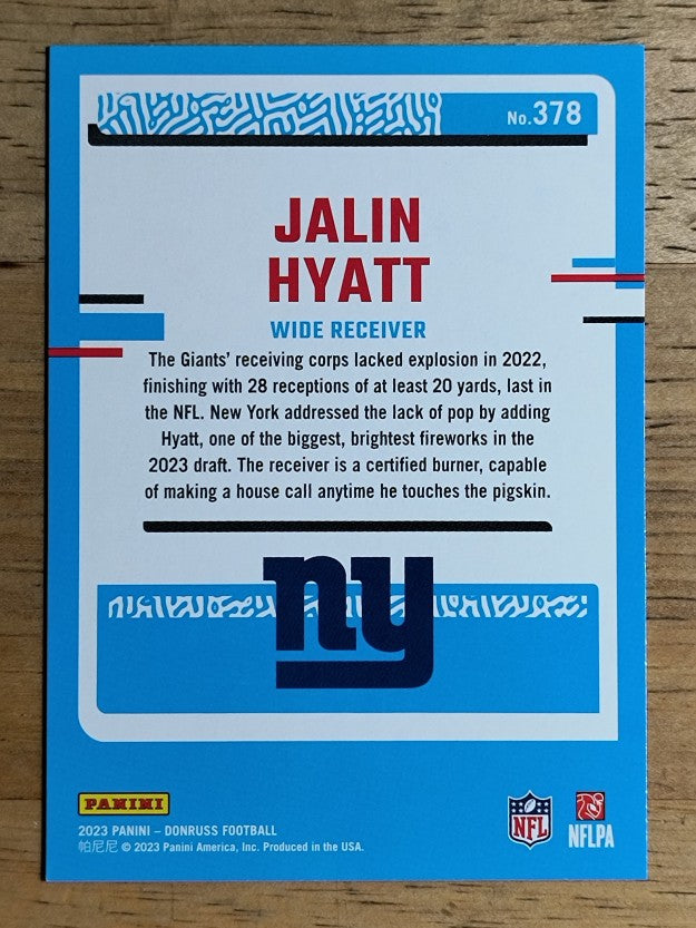 2023 Donruss #378 Jalin Hyatt RR RC
