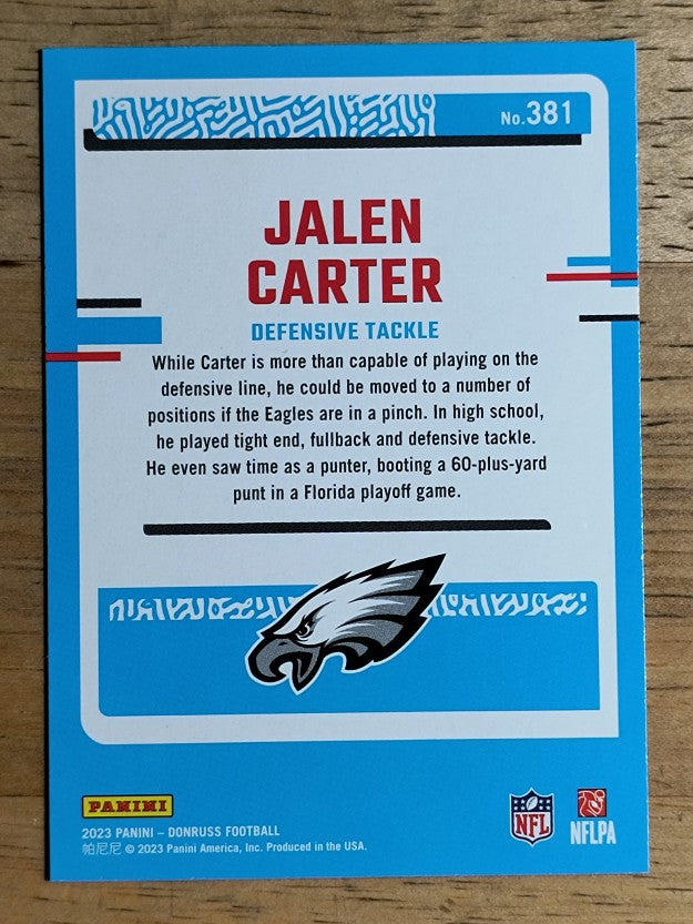 2023 Donruss #381 Jalen Carter RR RC