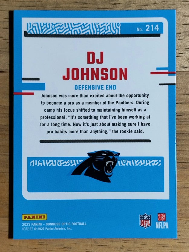 2023 Donruss Optic #214 DJ Johnson RR RC