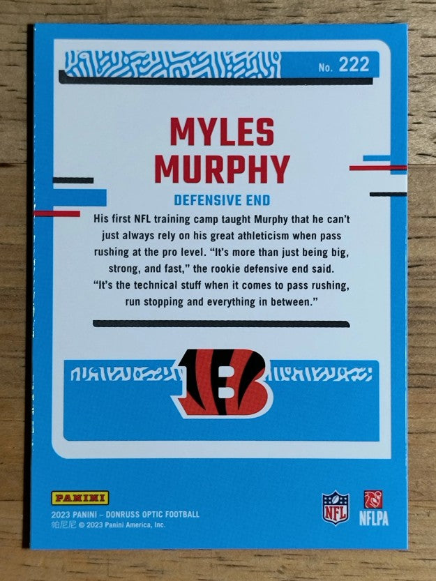 2023 Donruss Optic #222 Myles Murphy RR RC