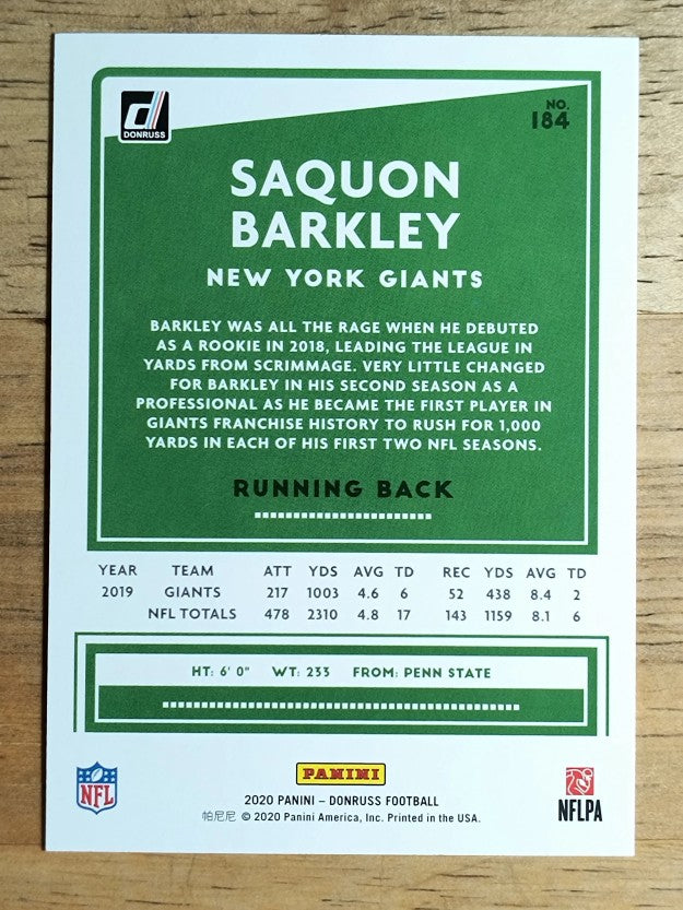 2020 Donruss #184A Saquon Barkley
