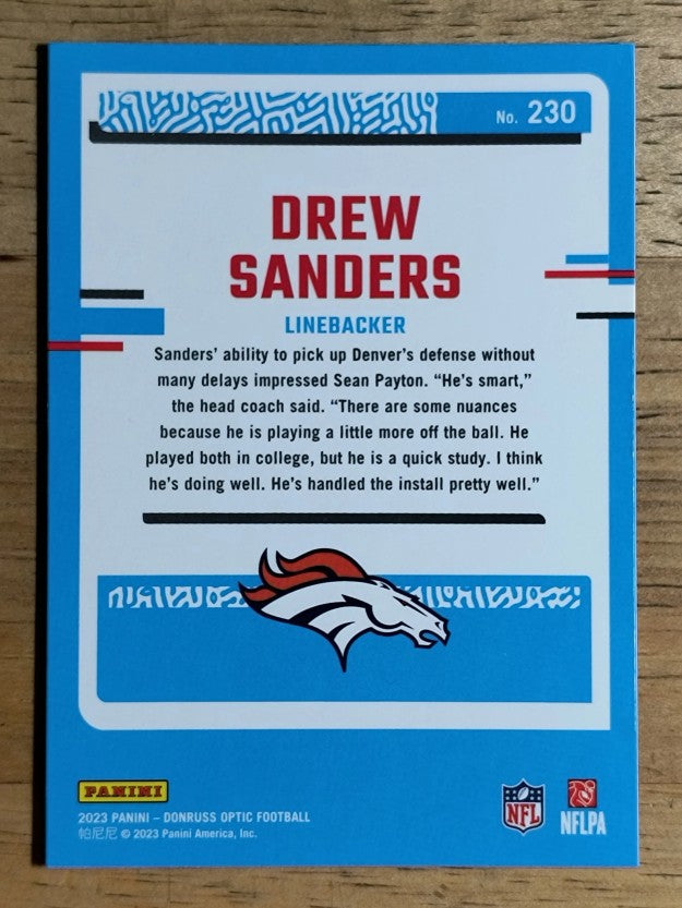 2023 Donruss Optic #230 Drew Sanders RR RC