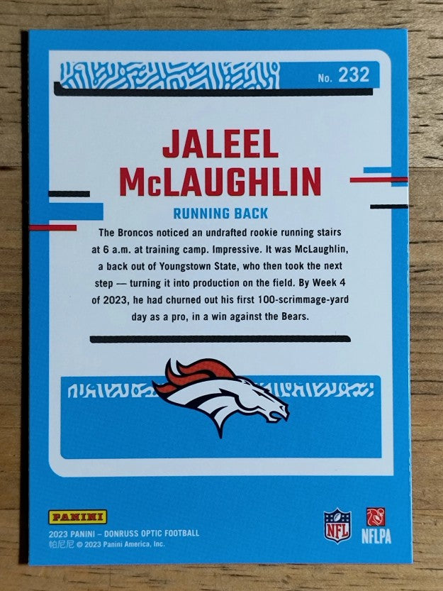 2023 Donruss Optic #232 Jaleel McLaughlin RR RC