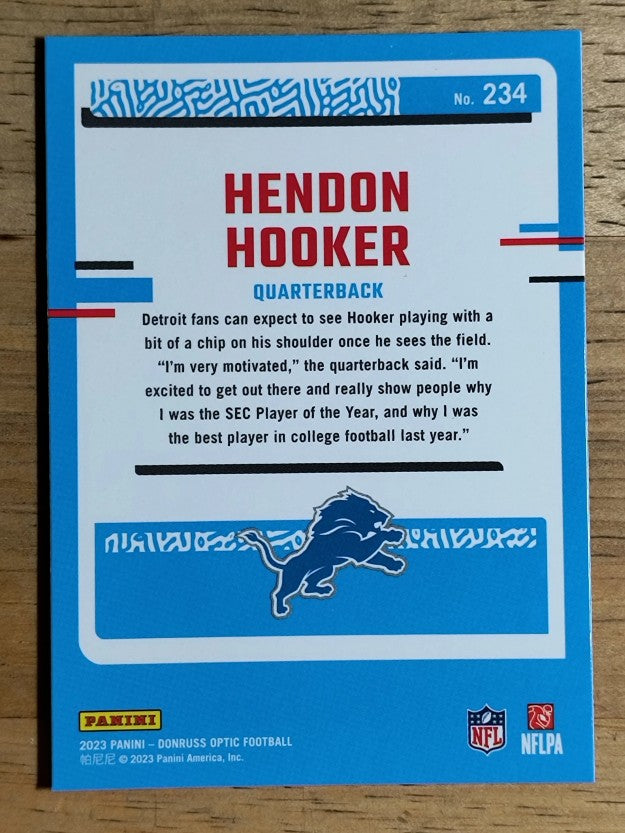 2023 Donruss Optic #234 Hendon Hooker RR RC