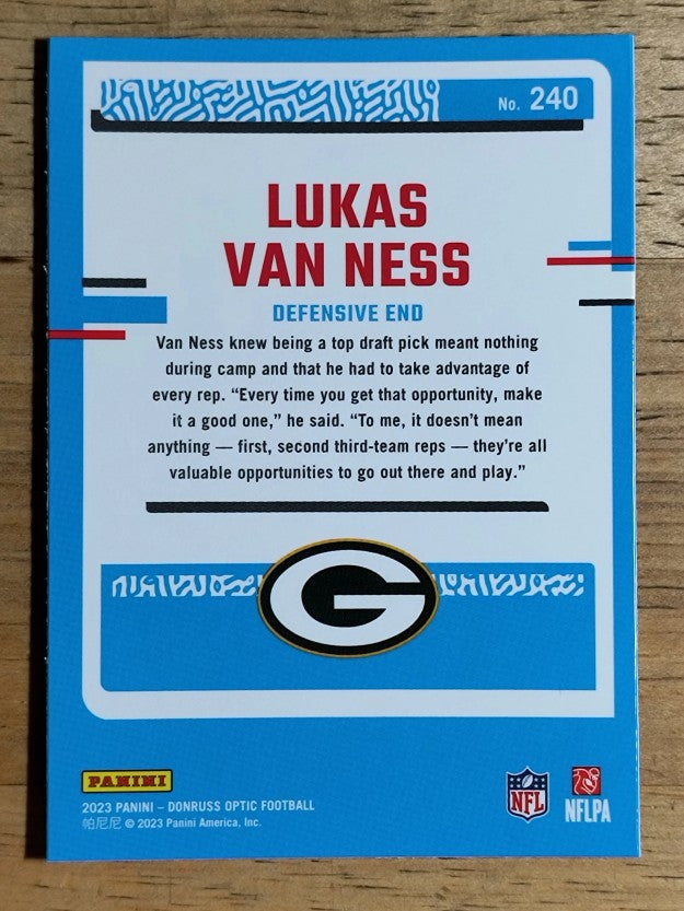 2023 Donruss Optic #240 Lukas Van Ness RR RC