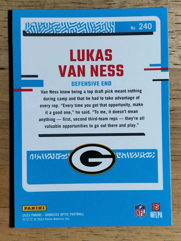 2023 Donruss Optic #240 Lukas Van Ness RR RC