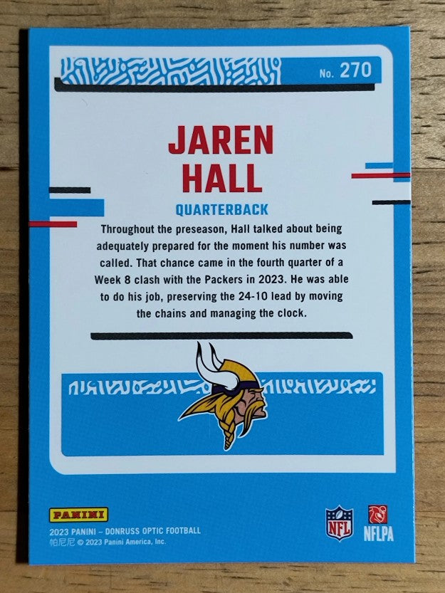 2023 Donruss Optic #270 Jaren Hall RR RC