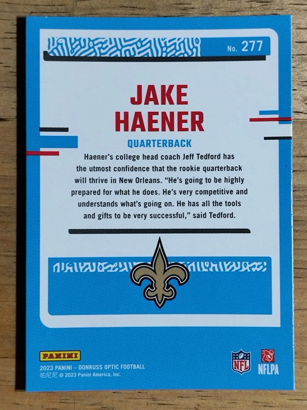 2023 Donruss Optic #277 Jake Haener RR RC