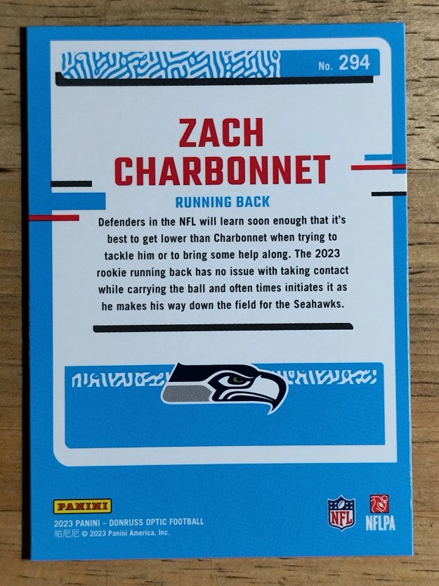 2023 Donruss Optic #294 Zach Charbonnet RR RC