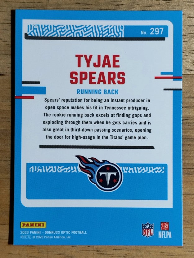 2023 Donruss Optic #297 Tyjae Spears RR RC