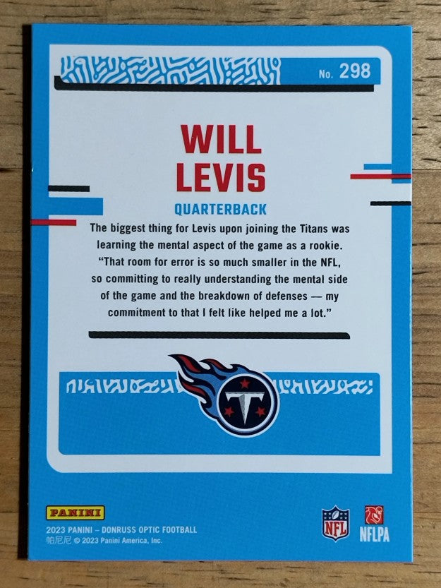2023 Donruss Optic #298 Will Levis RR RC