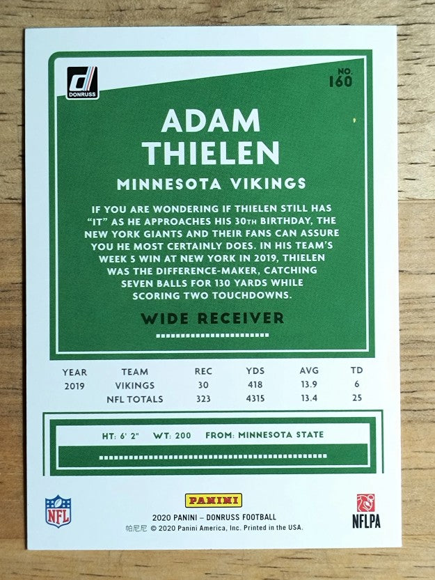 2020 Donruss #160A Adam Thielen
