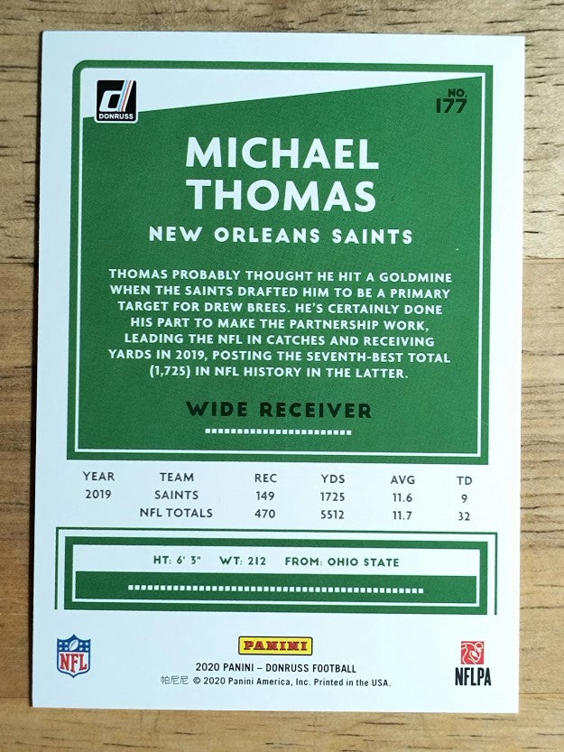 2020 Donruss #177A Michael Thomas