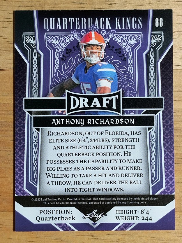2023 Leaf Draft Red #88 Anthony Richardson