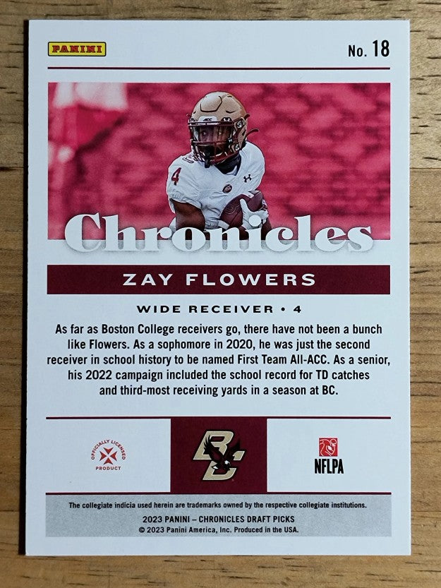 2023 Panini Chronicles Draft Picks #18 Zay Flowers