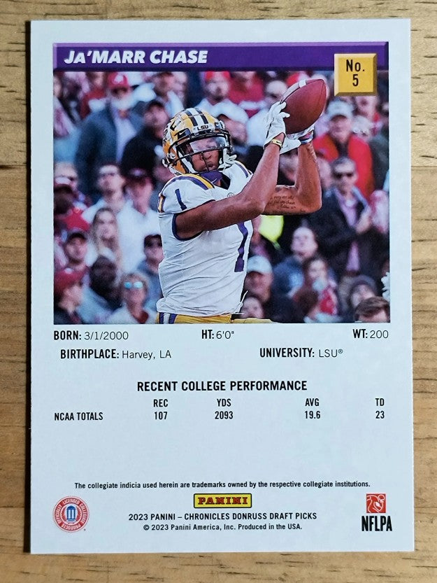 2023 Panini Chronicles Draft Picks Donruss Retro #5 Ja'Marr Chase