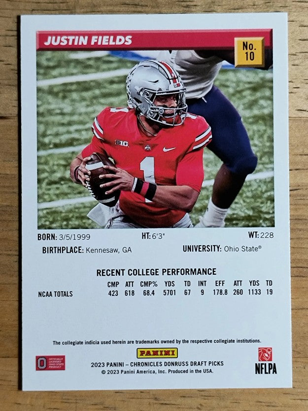 2023 Panini Chronicles Draft Picks Donruss Retro #10 Justin Fields