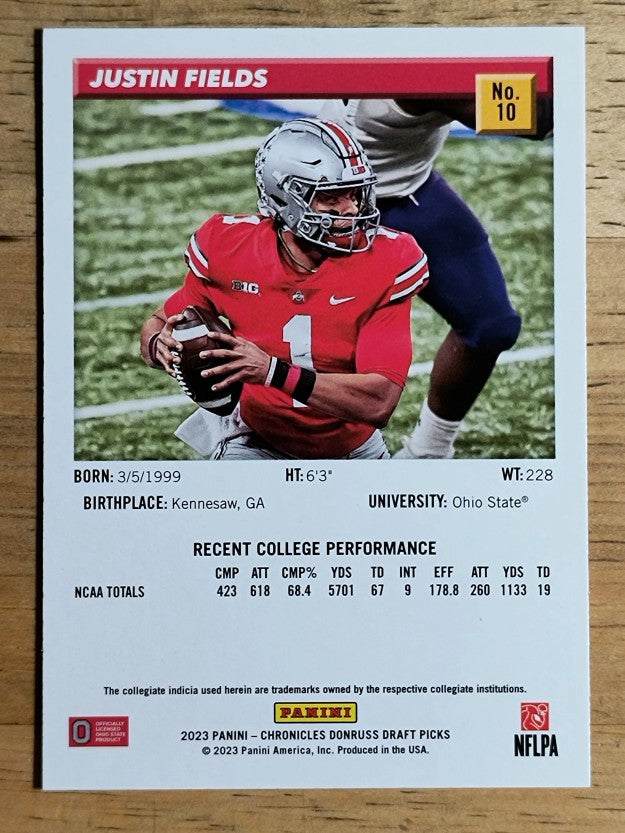 2023 Panini Chronicles Draft Picks Donruss Retro #10 Justin Fields