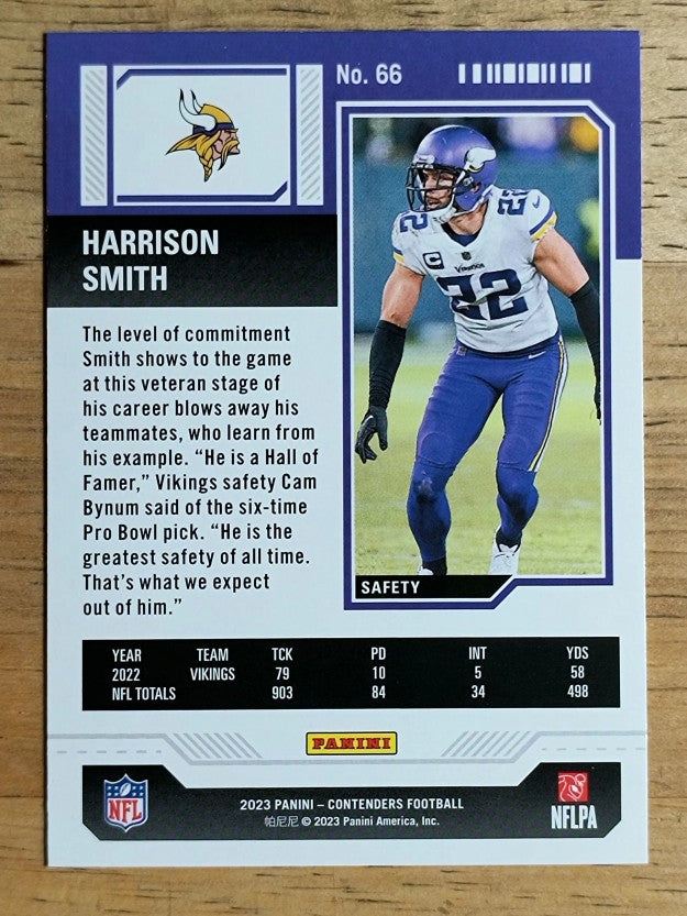 2023 Panini Contenders Game Ticket Orange #66 Harrison Smith