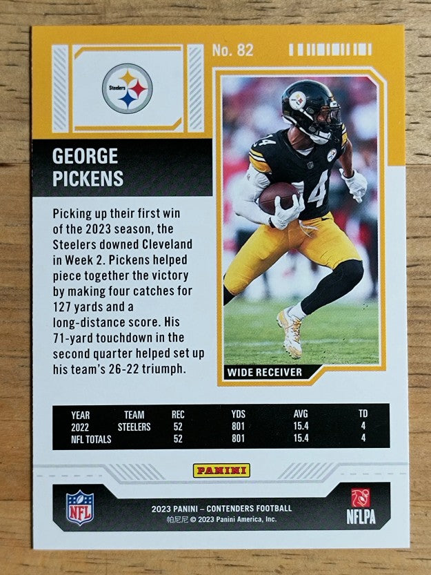 2023 Panini Contenders Game Ticket Red #82 George Pickens
