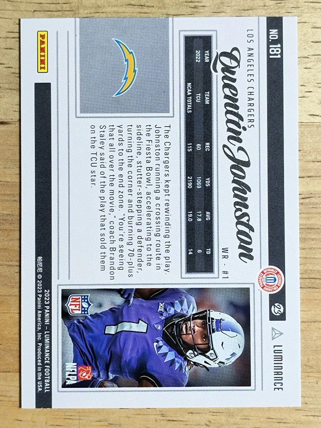 2023 Panini Luminance #181 Quentin Johnston (NM)