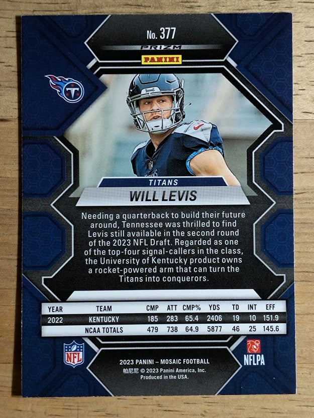 2023 Panini Mosaic #377 Will Levis RC
