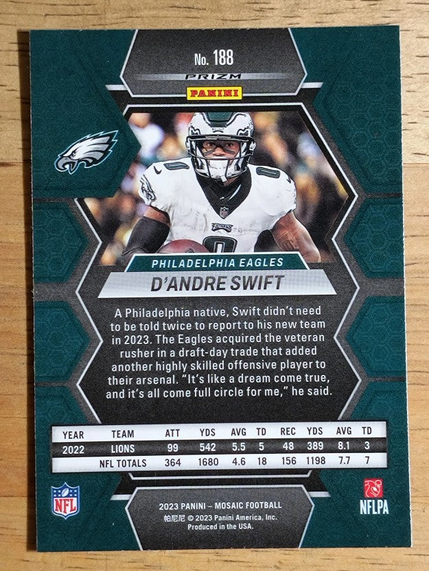 2023 Panini Mosaic Mosaic Green #188 D'Andre Swift