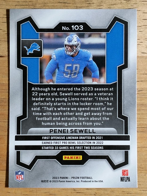 2023 Panini Prizm #103 Penei Sewell