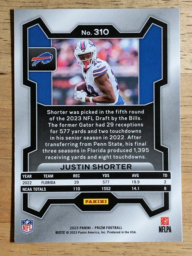 2023 Panini Prizm #310 Justin Shorter RC