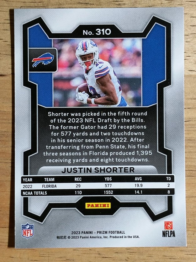 2023 Panini Prizm #310 Justin Shorter RC