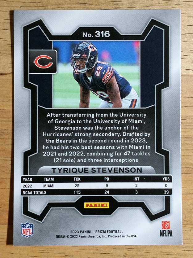 2023 Panini Prizm #316 Tyrique Stevenson RC