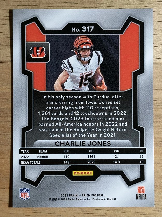 2023 Panini Prizm #317 Charlie Jones RC